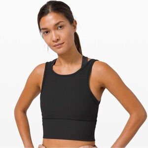 Lululemon Athletica Power Pivot Black Ribbed Tank Top-PTP